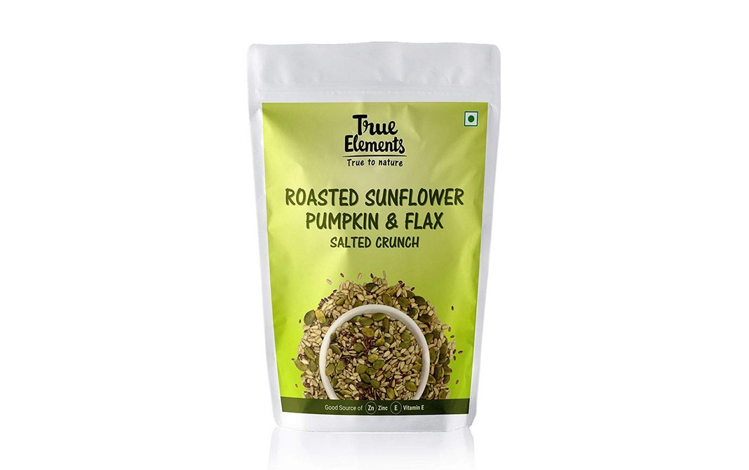 True Elements Roasted Sunflower Pumpkin & Flax Salted Crunch   Pack  125 grams